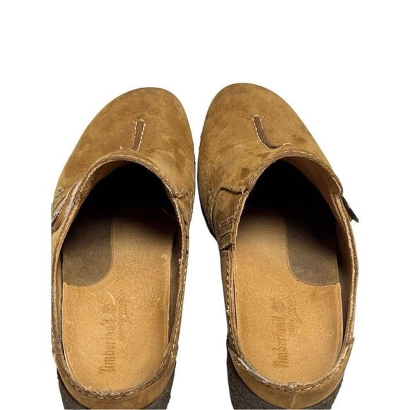 Timberland Comforia Womens 8 M Nubuck Leather Slip-on Comfort Mule Wedge Heel - Picture 9 of 13